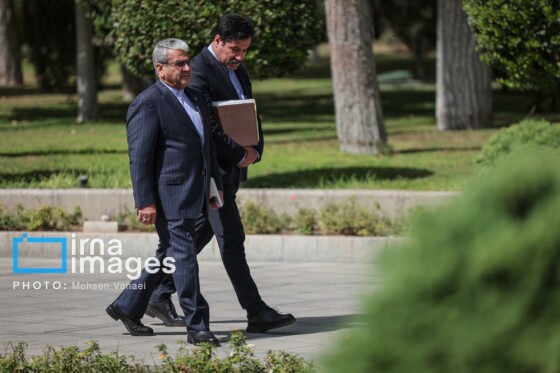 اعضای هیأت دولت در جمع خبرنگاران