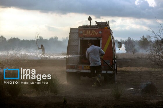 آتش سوزی در «تالاب میانکاله»