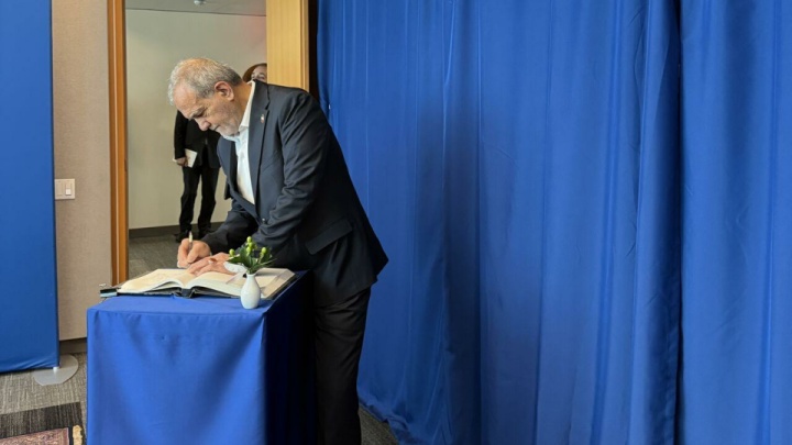 پزشکیان در دفتر یادبود سازمان ملل چه نوشت