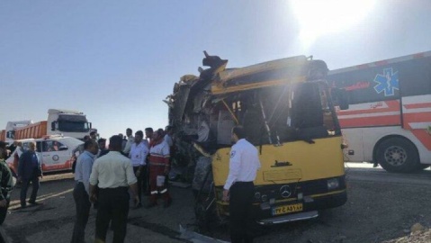 ترخیص همه مصدومان سانحه اتوبوس دانشجویان در سمنان