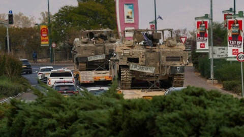 فیلم / منابع عبری تصاویری از انتقال تانک های اسرائیلی به مرز لبنان منتشر کردند.