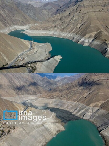 خشک‌ترین وضعیت سد کرج در یک دهه اخیر