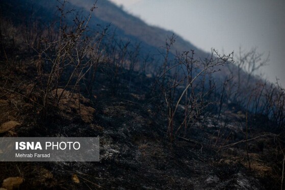 عملیات مهار آتش‌سوزی مناطق کوهستانی روستاهای دلیر و الیت