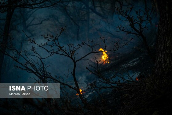 عملیات مهار آتشسوزی مناطق کوهستانی روستاهای دلیر و الیت