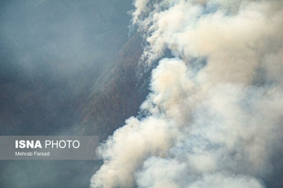 عملیات مهار آتشسوزی مناطق کوهستانی روستاهای دلیر و الیت