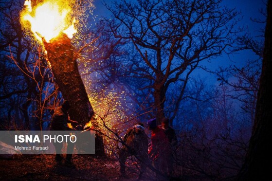 عملیات مهار آتشسوزی مناطق کوهستانی روستاهای دلیر و الیت