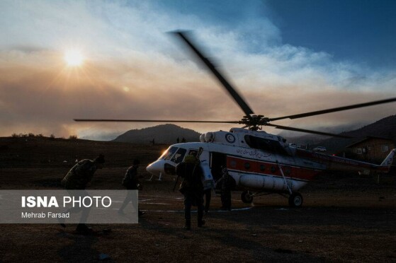 عملیات مهار آتشسوزی مناطق کوهستانی روستاهای دلیر و الیت
