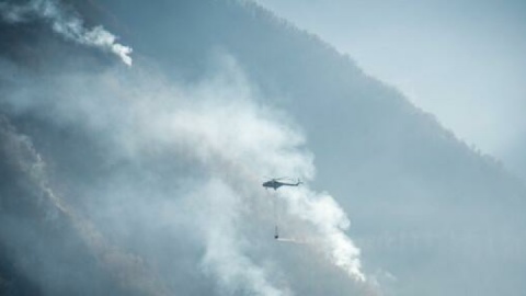 هواپیمای اطفای حریق ترکیه وارد عملیات لکه گیری حریق الیت شد