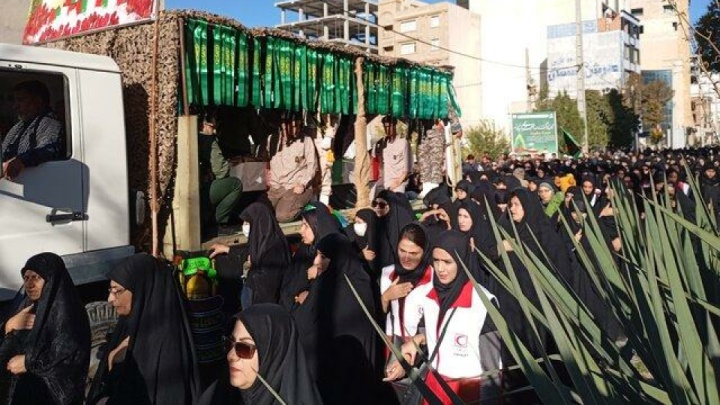 مراسم تشییع ۴ شهید گمنام دوران دفاع مقدس در ایلام انجام شد