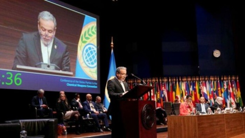 فیلم/  سخنرانی سید عباس عراقچی در سی‌امین نشست کنفرانس سالانه دولت‌های عضو کنوانسیون منع سلاح‌های شیمیایی