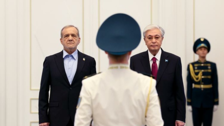 گزارش تصویری/ مراسم استقبال رسمی رئیس جمهوری قزاقستان از دکتر پزشکیان