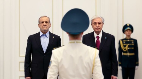 گزارش تصویری/ مراسم استقبال رسمی رئیس جمهوری قزاقستان از دکتر پزشکیان