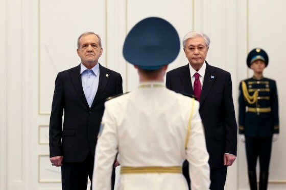 مراسم استقبال رسمی رئیس جمهوری قزاقستان از دکتر پزشکیان