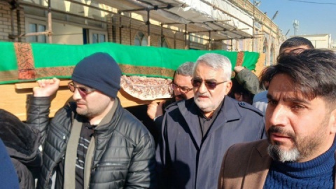 پیکر اشرف بروجردی در شهرری تشییع شد+ فیلم