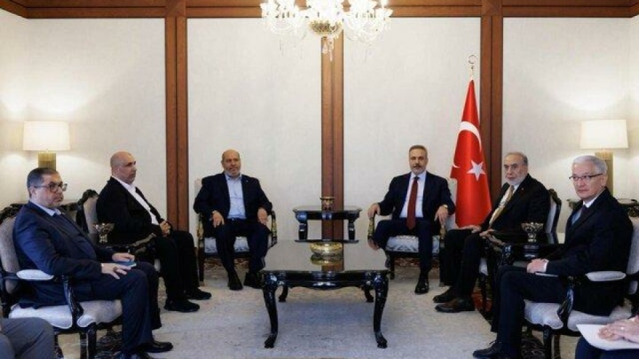 دیدار و گفت‌وگوی هیات بلندپایه حماس با وزیر خارجه ترکیه