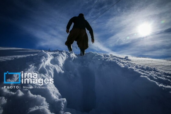 همکاری نیروهای مردمی و صنعت برق در رفع خاموشی روستاهای برفی بانه و سقز