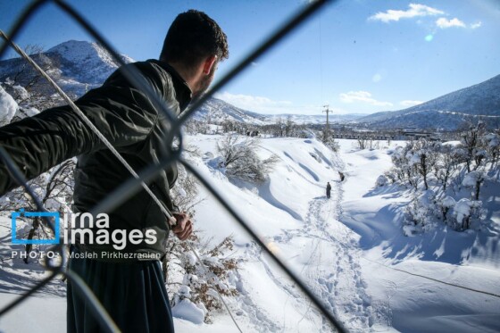 همکاری نیروهای مردمی و صنعت برق در رفع خاموشی روستاهای برفی بانه و سقز