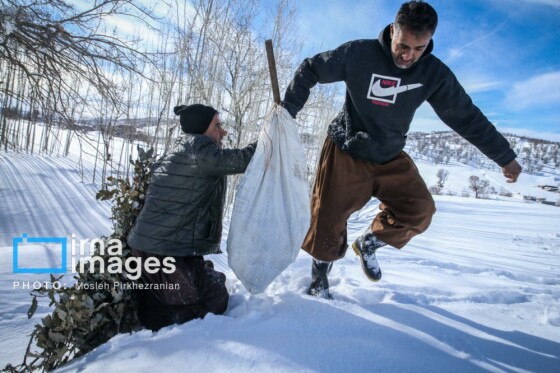 همکاری نیروهای مردمی و صنعت برق در رفع خاموشی روستاهای برفی بانه و سقز