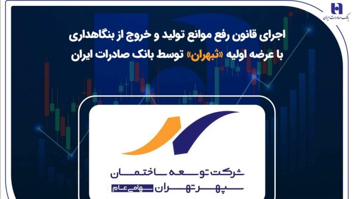 اجرای قانون رفع موانع تولید و خروج از بنگاهداری با عرضه اولیه «ثپهران» توسط بانک صادرات ایران