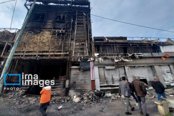 تخریب و آتش سوزی اماکن عمومی رشت