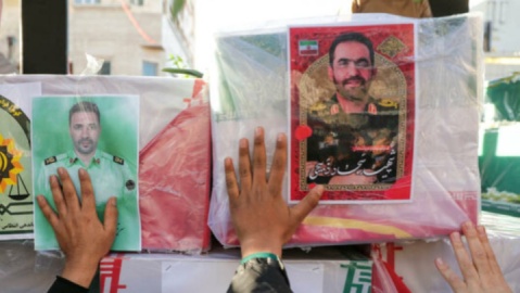 فیلم/ گزارش ایرنا از مراسم تشییع شهدای امنیت