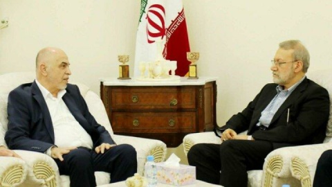 دیدار رئیس شورای رهبری حماس با لاریجانی در دوحه