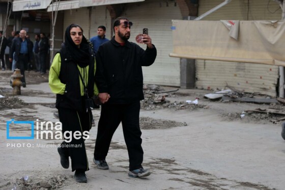 آثار حمله شب گذشته به منطقه ۱۵ خرداد