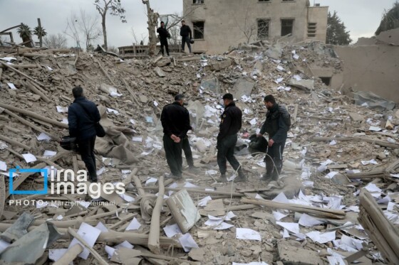 آثار حمله شب گذشته به منطقه ۱۵ خرداد