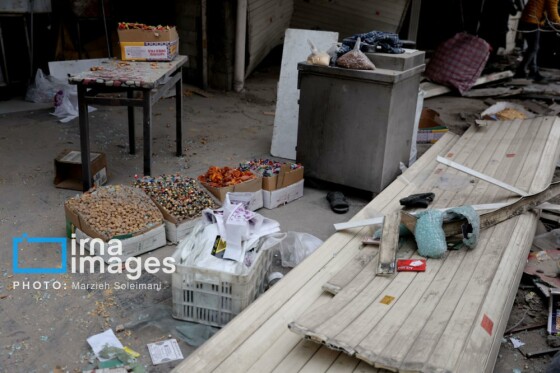 آثار حمله شب گذشته به منطقه ۱۵ خرداد