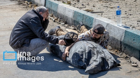 گزارش تصویری/ حمله هوایی به مجموعه ورزشی بعثت تهران