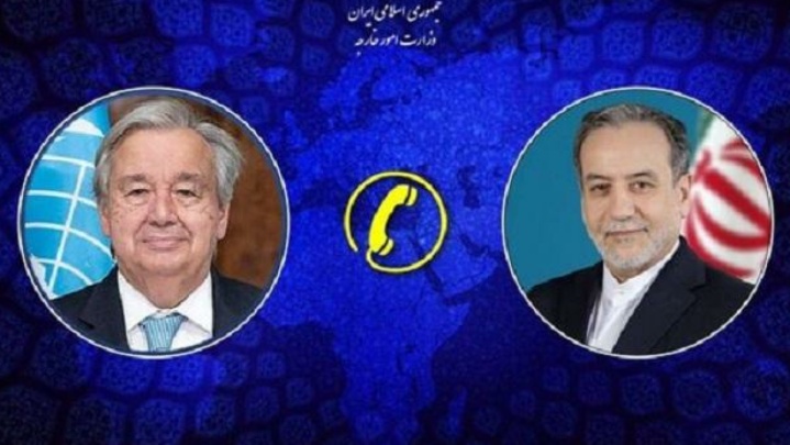 گفتگوی تلفنی وزیر امور خارجه با دبیرکل سازمان ملل متحد