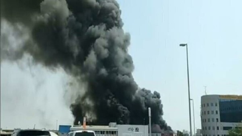 وقوع آتش‌سوزی در اطراف مناطق اقتصادی خلیفه