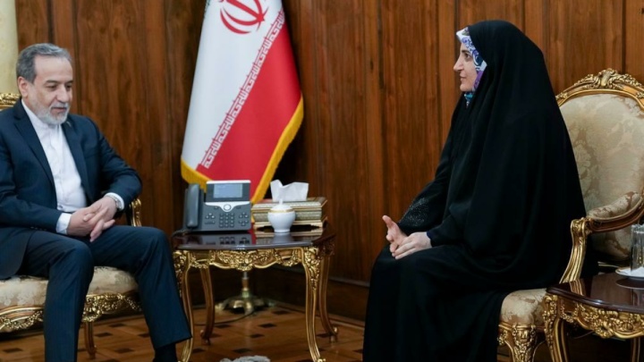 دیدار مهدیه اسفندیاری با عباس عراقچی