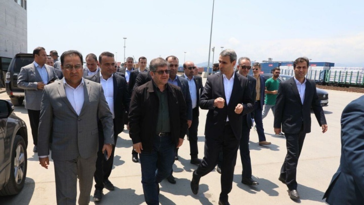 بازدید مدیرعامل راه‌آهن ایران و جمهوری آذربایجان از بارانداز ریلی آستارا