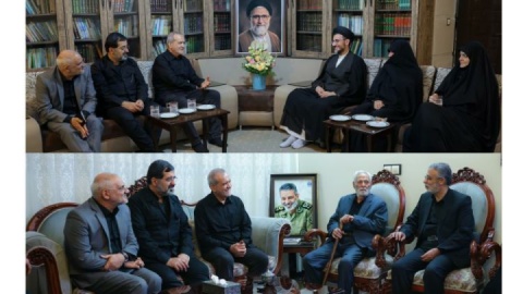 دیدار دکتر پزشکیان با خانواده شهیدان حجت‌الاسلام خطیب و امیر موسوی