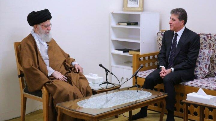 شرکت «نیچیروان بارزانی» در مراسم تشییع پیکر رهبر شهید