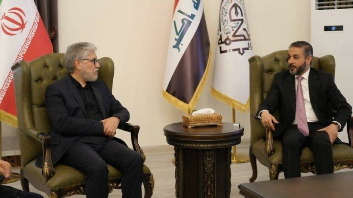 دیدار سیمایی صراف با رئیس بیت‌الحکمه عراق / تأکید بر توسعه همکاری‌های علمی، پژوهشی