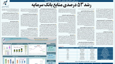 رشد ۵۳ درصدی منابع بانک سرمایه