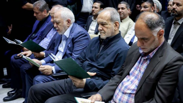 حضور پزشکیان و عارف در مراسم یادبود ناطق نوری