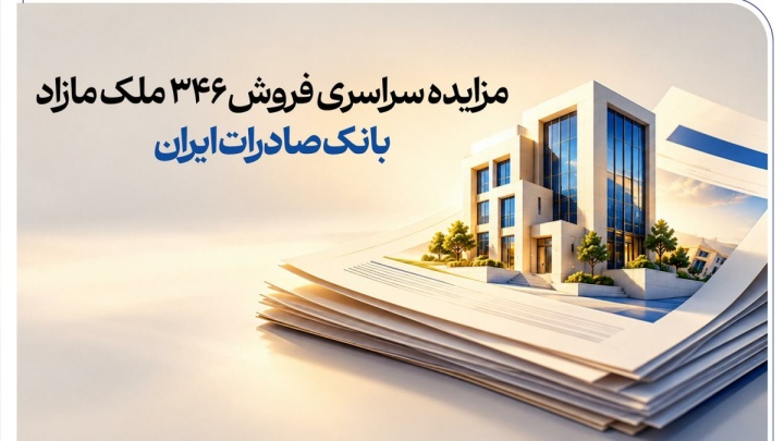 مزایده سراسری فروش 346 ملک مازاد بانک صادرات ایران